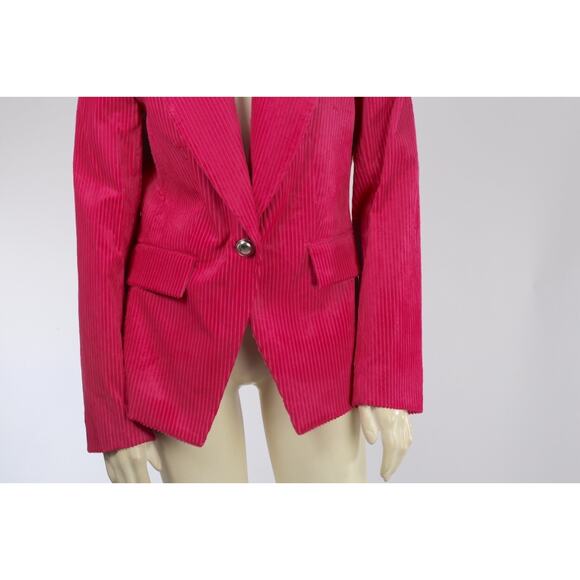 Veronica Beard Lia Dickey Pink Velvet Blazer Jacket Single Button Style Size 8 - Picture 6 of 16